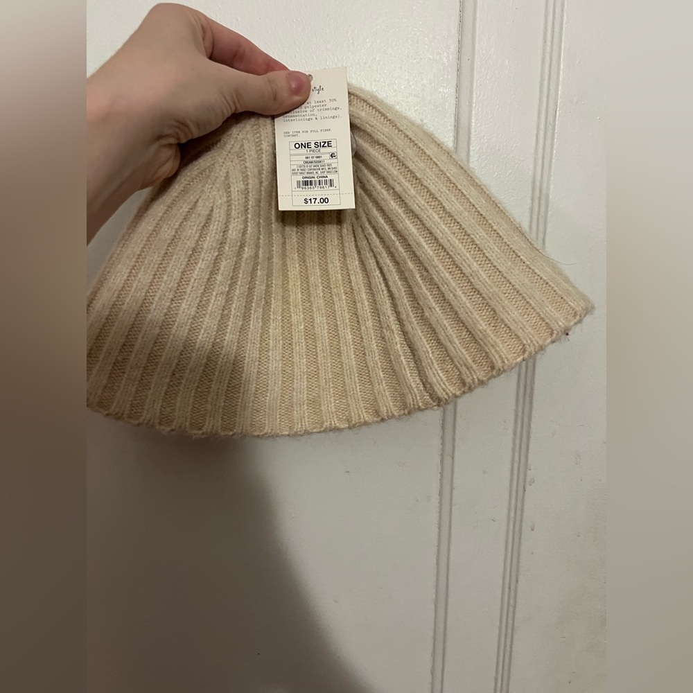 Target Cream Knit Cloche Hat